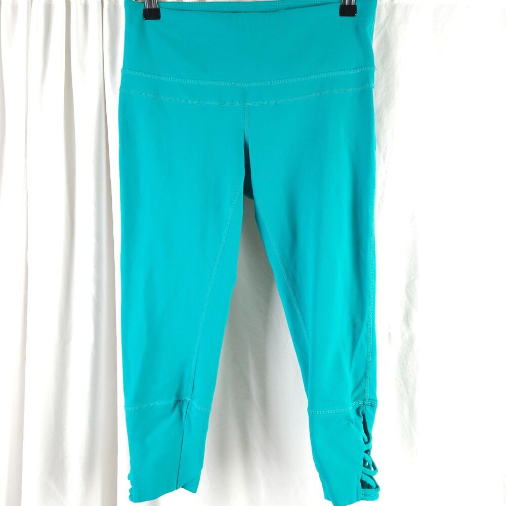 prAna Teal‎ Yoga Capri Leggings Womens Small 28-32x20.5 Stretch